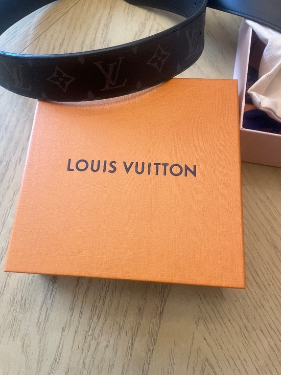 Louis Vuitton Monogram Eclipse LV Initiales Belt Gunmetal Buckle 85/34 Black main image 7